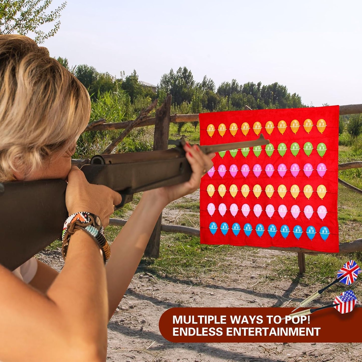 Balloon Darts Carnival Game, Carnival Game Set with 2 Darts & 500 Balloons, Indoor or Outdoor Activity for Family Fun, Birthdays, Parties