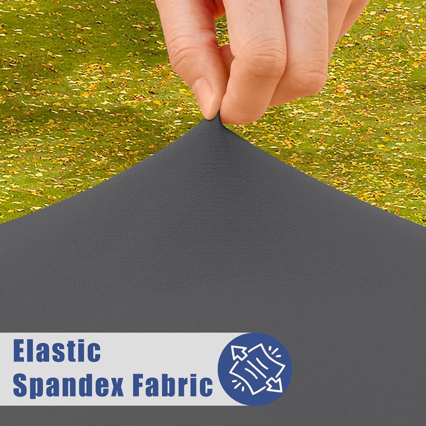 Spandex 6 Foot Rectangle Table Cloth 2 Pack, Elastic Fitted Tablecloths for Picnic, Stretch Washable Patio Table Cover for Outdoor, Camping, Banquet and Parties (Dark Grey, 30"x72")