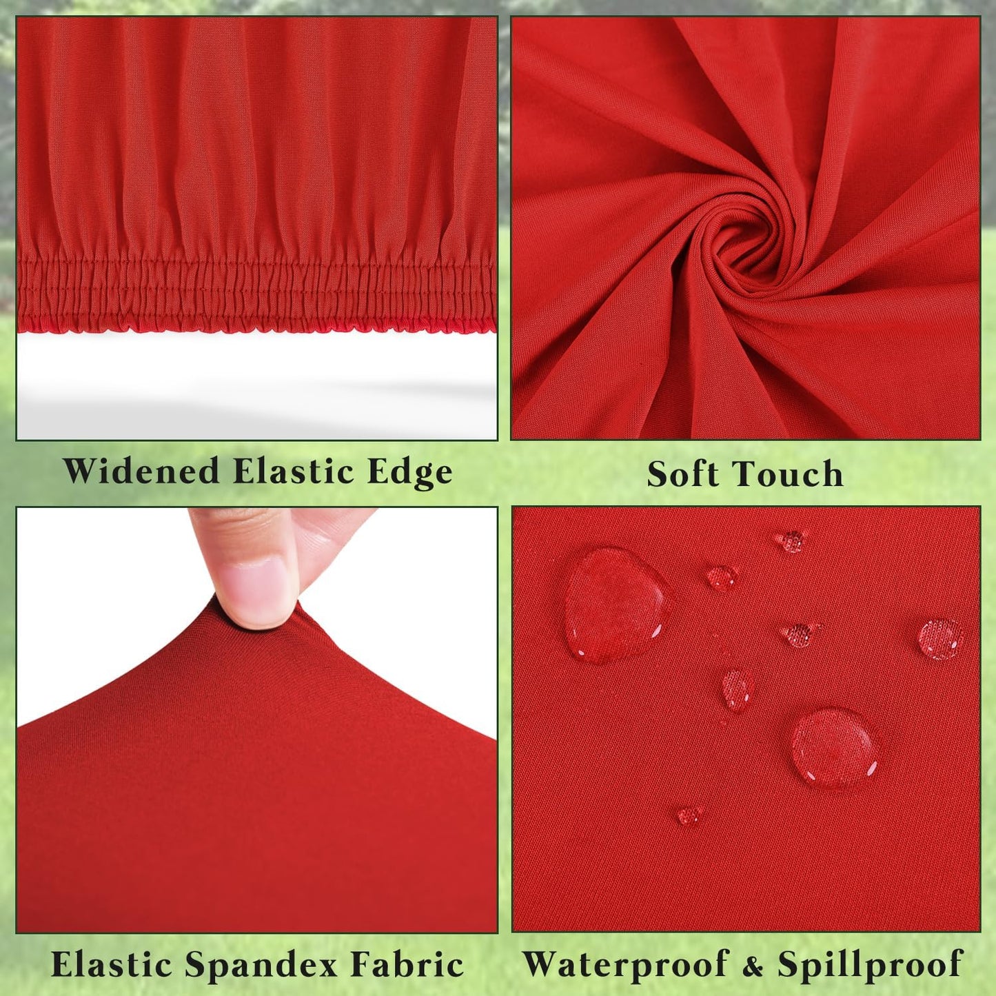10 Pack Picnic Fitted Table Cover for 6 Foot Tablecloth for Rectangle Tables Waterproof Stretch Washable Folding Indoor and Outdoor Spandex Table Cloth for Camping Banquet and Parties (Red,30" x 72")