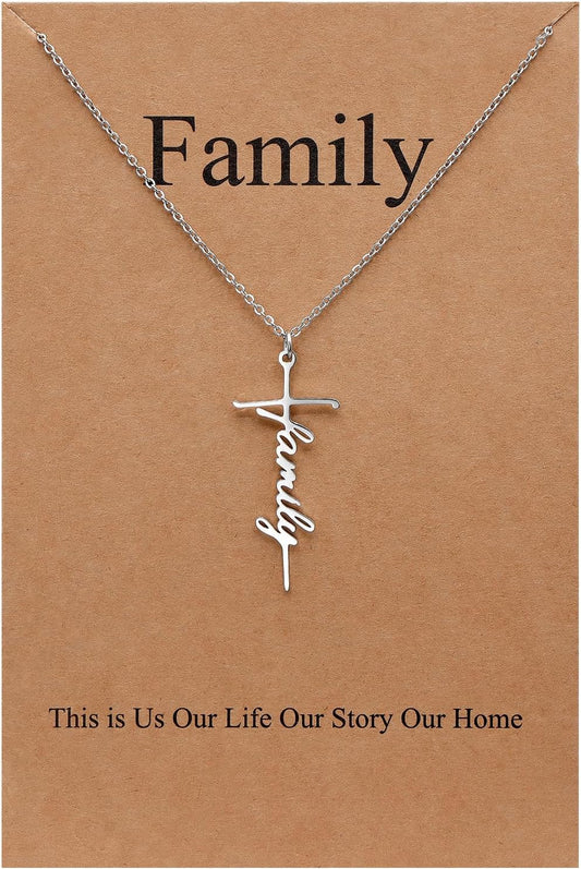 Lcherry Faith Cross Pendant Necklace for Women Religious Christian Jewelry Mother's Day Gifts for Women