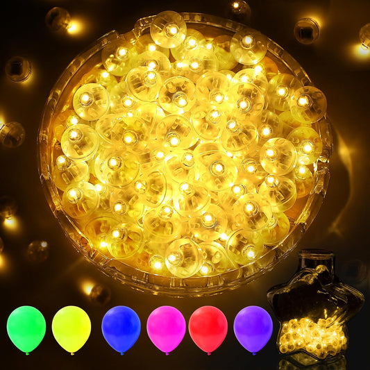 AIKEI 100pcs Mini Led Lights,Waterproof Long Standby Time Mini LED Balloon Lights for Paper Lantern Halloween Christmas Birthday Party Wedding Decoration for Indoor Outdoor Warm White