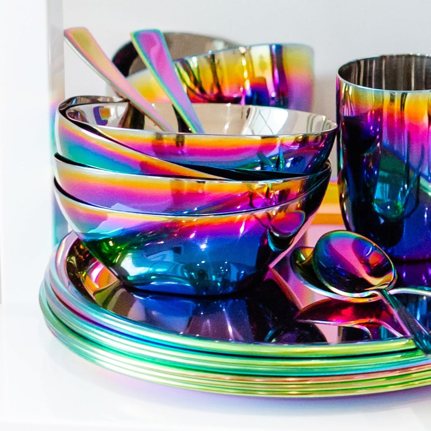 Ahimsa Stainless Steel Bowls for Kids | Non Toxic, Pediatrician Designed Toddler Bowls 12oz | Durable Metal Kids Bowl, Easy to Clean, Dishwasher Safe, Single Fun Rainbow