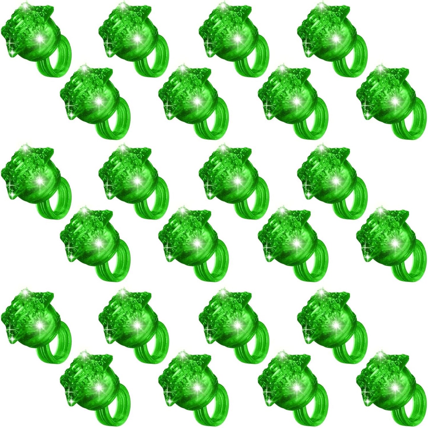 24 Pack Light Up Star Rings Glow in the Dark Party Flashing LED Jelly Finger Rings for July 4th,Halloween,Christmas,Concert,Goodie Bag Fillers,Raves