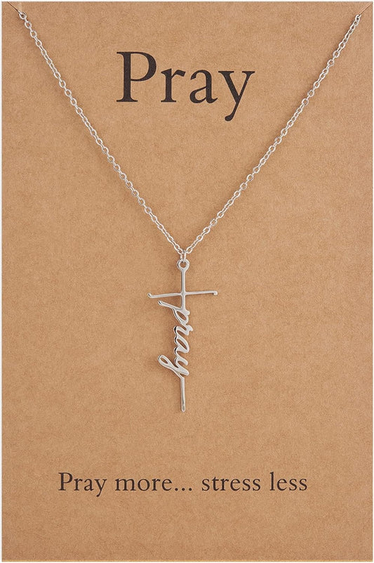 Lcherry Faith Cross Pendant Necklace for Women Religious Christian Jewelry Mother's Day Gifts for Women