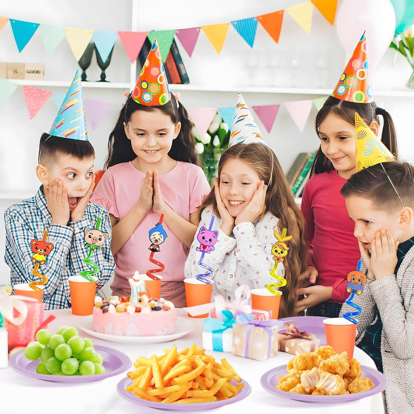 WELLIFE Lavender Party Plates 7 Inch -150 Count, Plastic Disposable Dessert Plates for Party Easter Mother's Day Wedding Cake Appetizers Salad