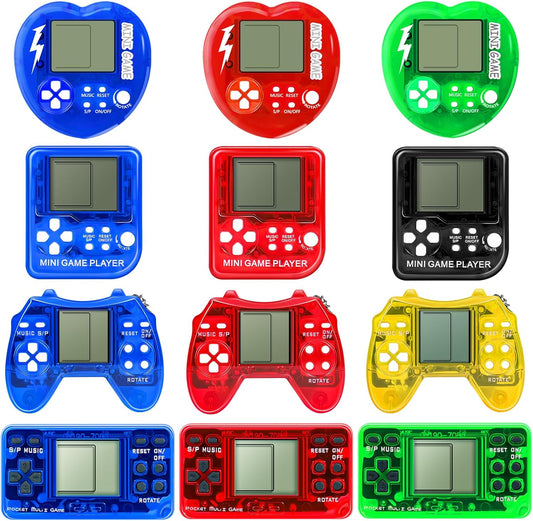 12Pcs Video Game Party Favors Valentines Day Gifts for Kids, Mini Game Keychain Arcade Party favors Birthday Supplies Classroom Prizes for Boys and Girls