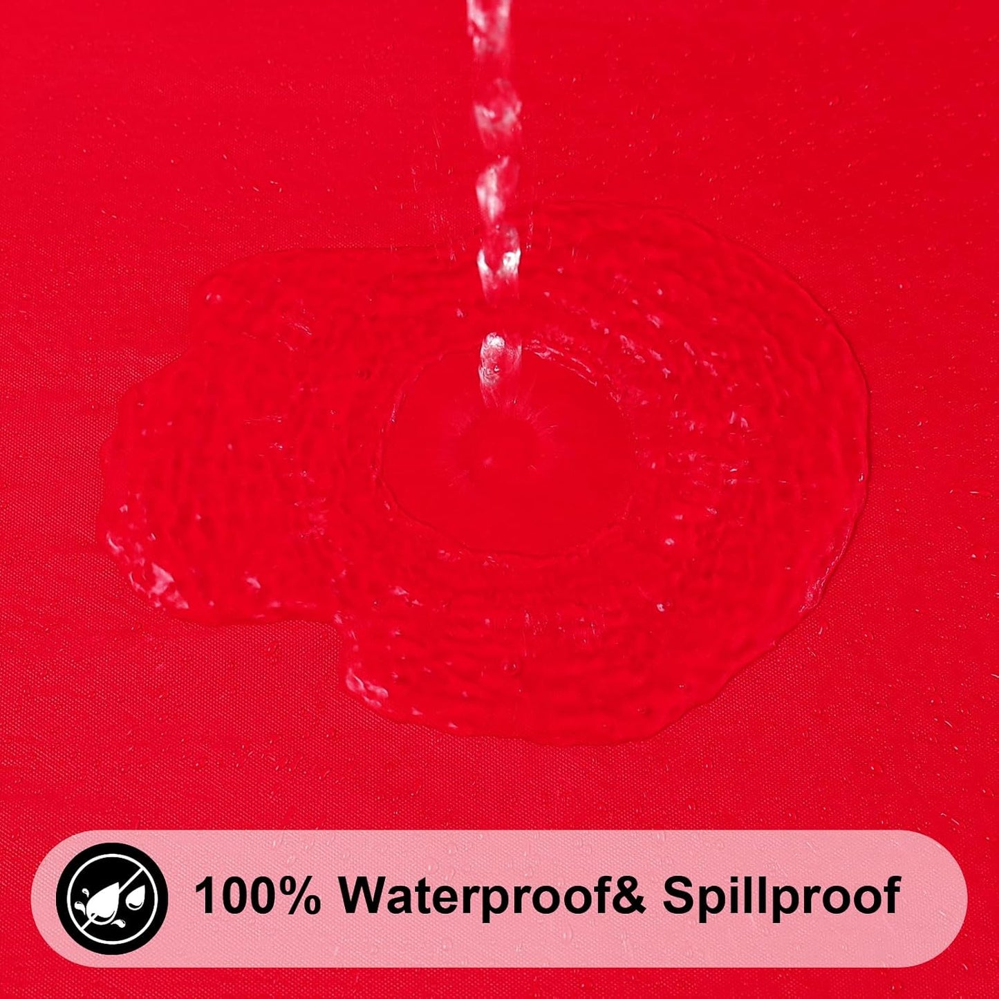 Smiry Rectangle Tablecloth, Elastic Fitted Flannel Backed Vinyl Tablecloths for 6ft Folding Tables, Waterproof Wipeable Table Covers for Indoor, Outdoor, Picnic and Camping (Red, 30"x72")