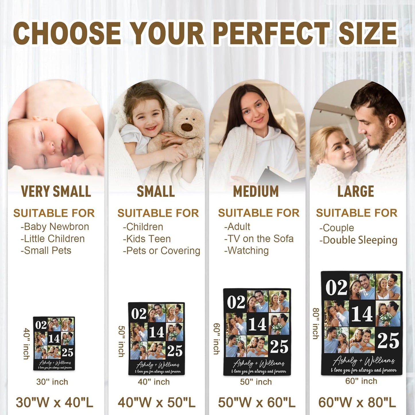 Yofair Ships Next Day, Custom Blanket with Picture Anniversary Wedding Gifts for Women Men Personalized Photo Blankets I Love You Couple Gift for Boyfriend Girlfriend Wife Husband