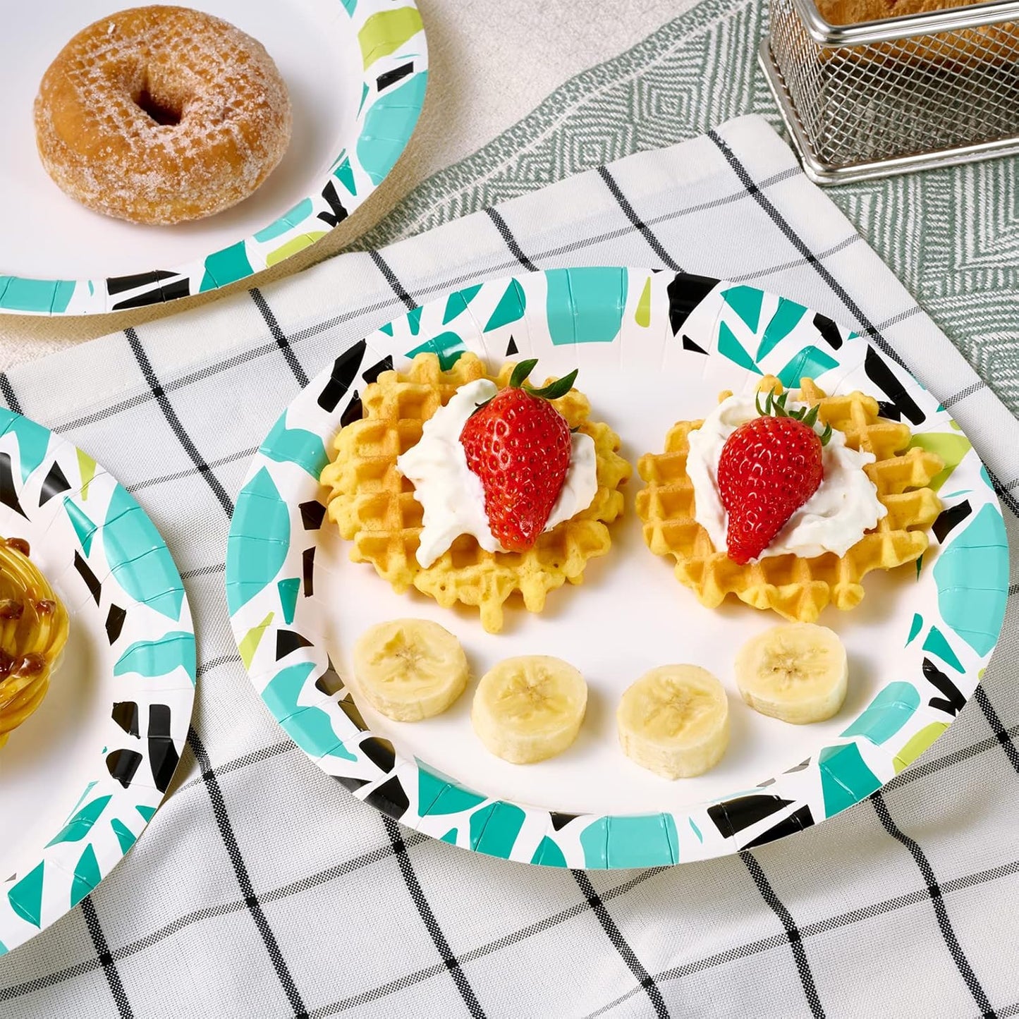 FOCUSLINE 360 Pack Paper Plates 8.375 Inch, Disposable Paper Plate Bulk 360 Count, Soak-Proof & Cut-Proof Bulk Plate for Parties, Picnic and Family Gatherings.