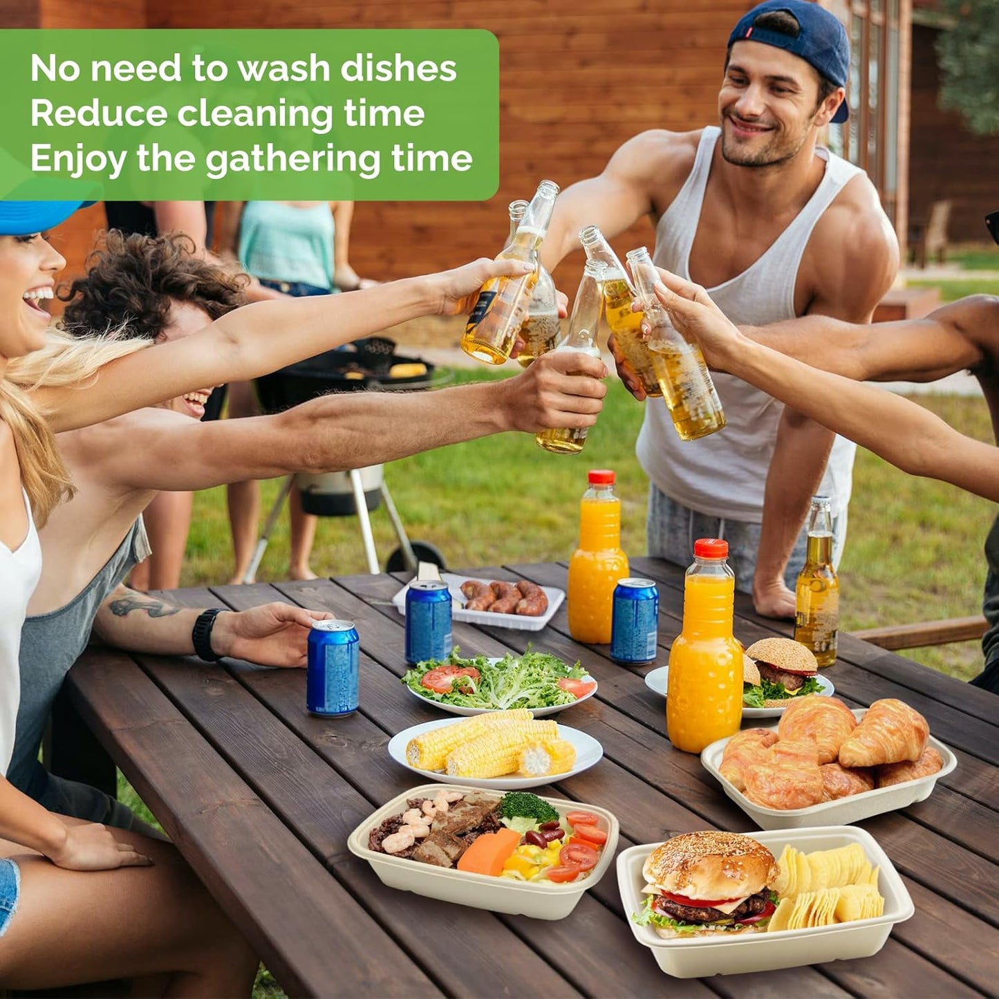 Homestockplus 30 oz Rectangle Paper Bowls 50 Pack Compostable Disposable Bowls for Party, Heavy Duty Large Disposable Serving Bowls for Tacos, Salads, Burrito, Pasta, Snacks, and Baked Potatos