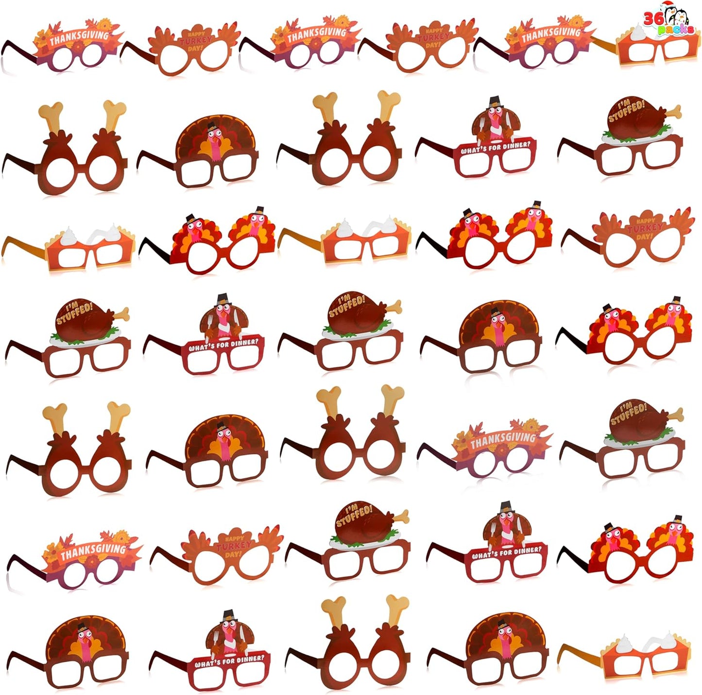 JOYIN Thanksgiving Turkey Eyeglasses, Turkey Eyewear Photo Props for Kids Party and Accessories (One Size Fits All)