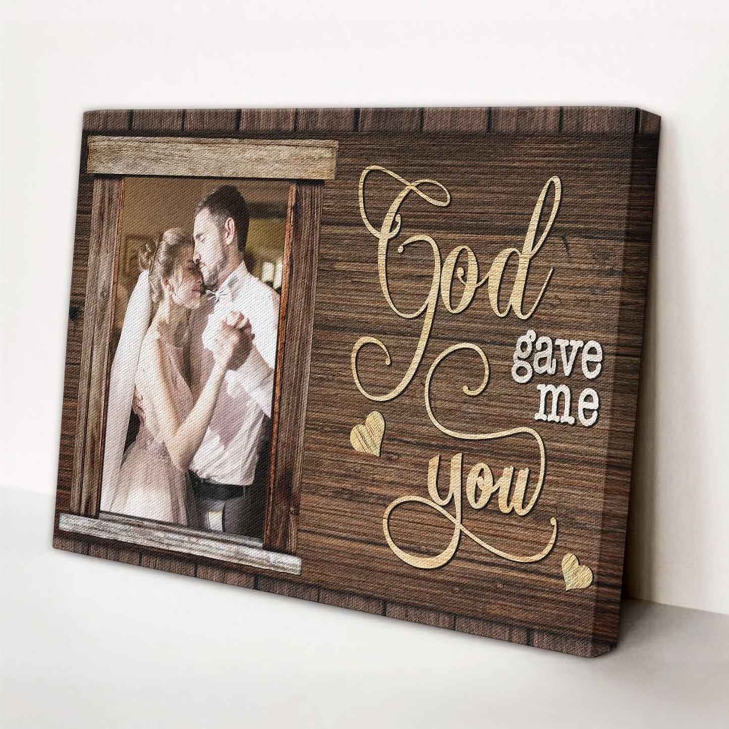 Dem Canvas Personalized Canvas Prints, Custom Photo And Name, God Gave Me You, Wedding Gifts For Couple Anniversary Wedding Engagement Gift For Couples Canvas (36x24)