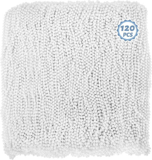 Mardi Gras Beads, 120PCS Bead Necklace, 33" White Beads Bulk, Mardi Gras Accessories, Party Costume Parade Throws Bulk for Pirate Baby Shower Birthday Party Favors Supplies