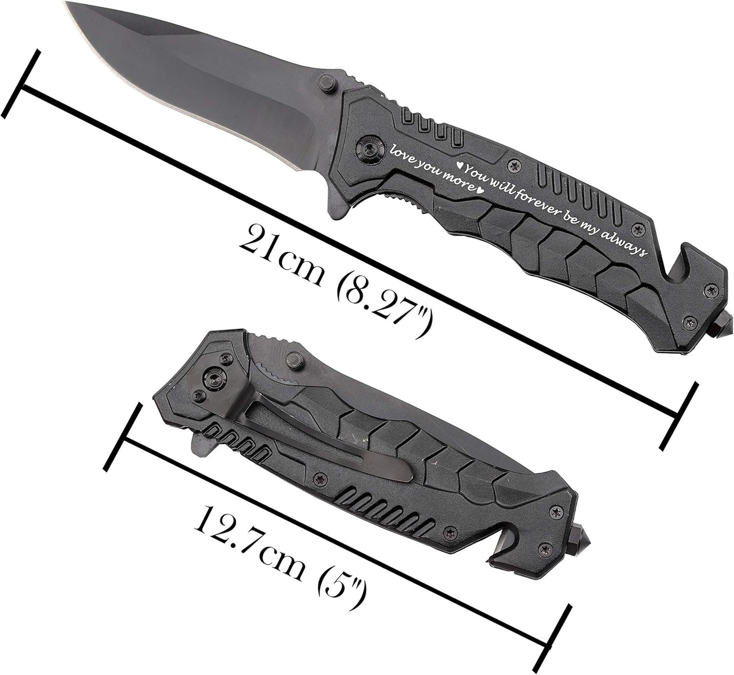 Engraved Pocket Knife for Groomsmen Best Man Father of the Bride Father of the Groom Groomsmen Gifts for Wedding Camping Knife with Window Glass Breaker and Seatbelt Cutter