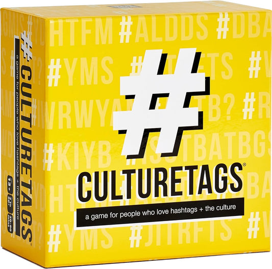 Culture Tags-Card Game for People Who Love Hashtags + Culture, Party Game Set, Gift for Family Fun or Virtual Play, Ages 13+ Years, CB Games