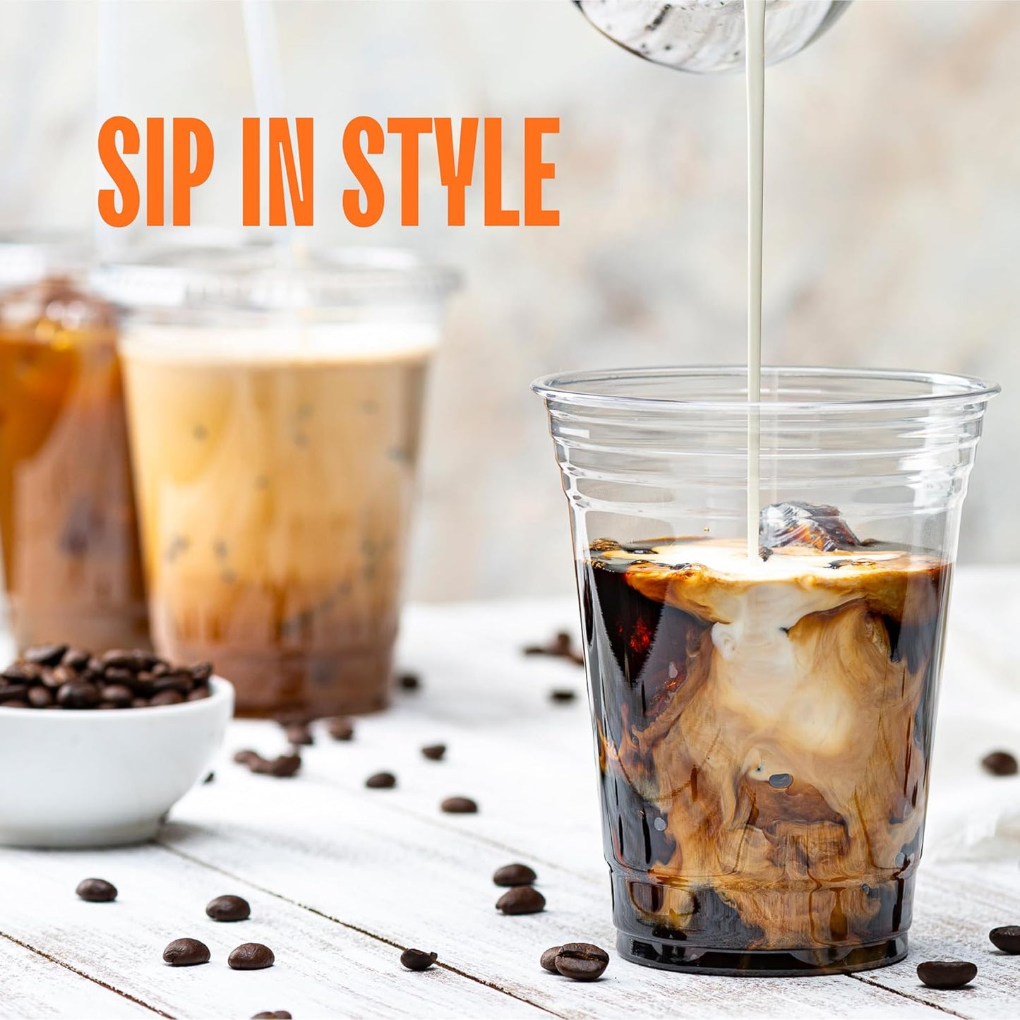 Crystal Clear Disposable Plastic Cups PET [100 Pack - 16 oz.]