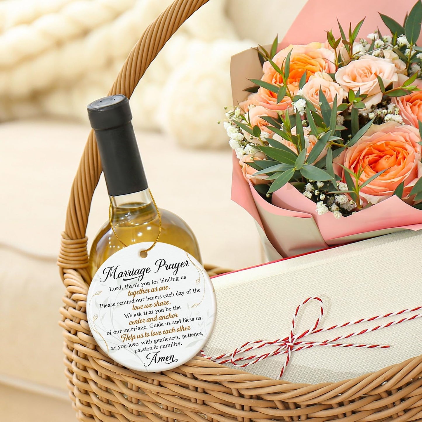 ZAGKOO Christian Christmas Wedding Gifts for Couple 2025 - Marriage Prayer Religious Wedding Gift for Newlyweds, Married Couples, Mr Mrs, Bride Groom - Bridal Shower Gift - Ceramic Ornament Decoration