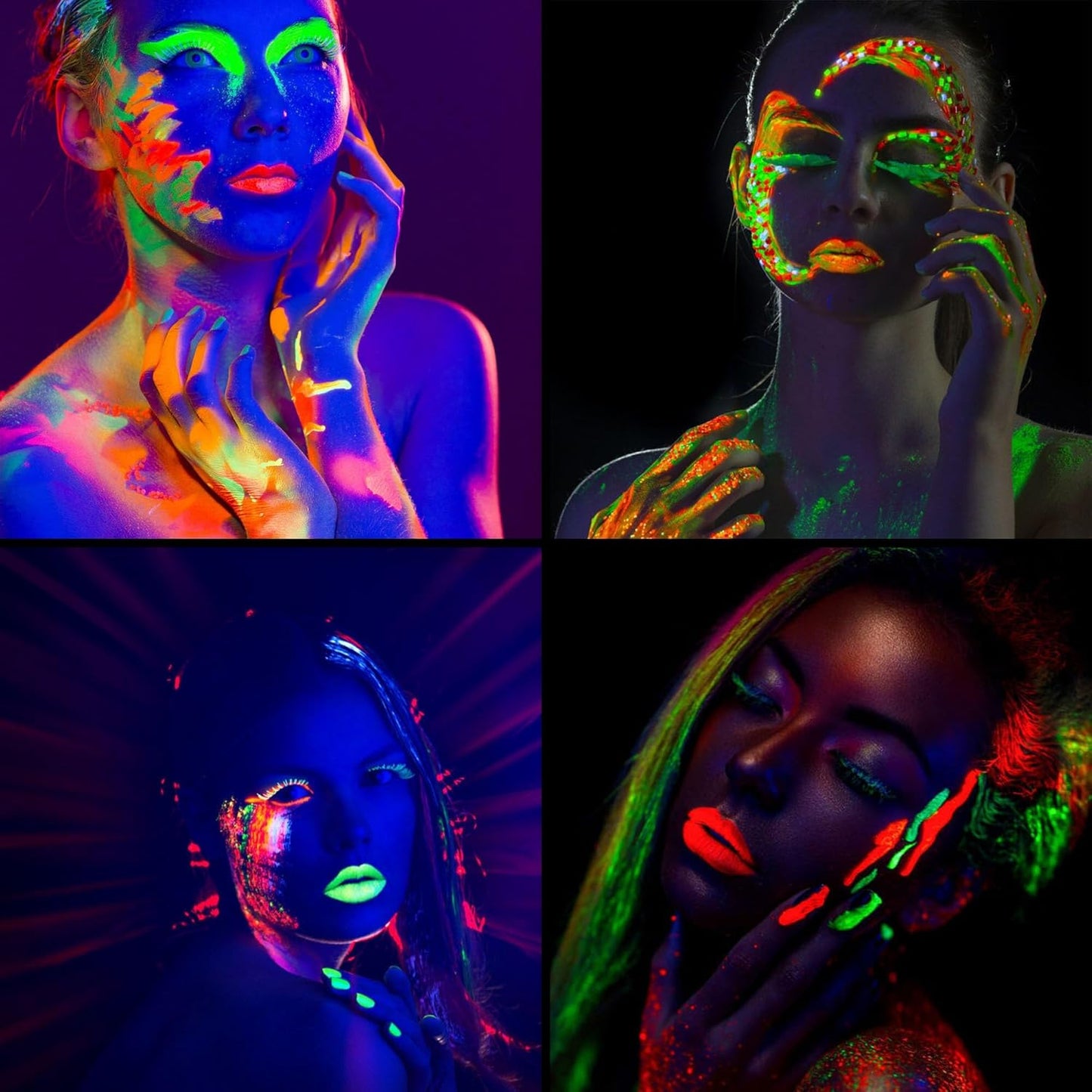Glow King Blacklight Reactive Crayons | Glow in the Dark Paint for Face and Body | Intense Luminous Sticks for Fluorescent Parties | Colorful UV Makeup Neon Gift | Glow Markers Accessories - 12 Pcs
