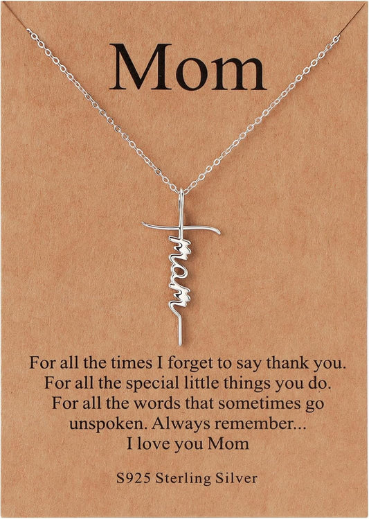 Lcherry Faith Cross Pendant Necklace for Women Religious Christian Jewelry Mother's Day Gifts for Women