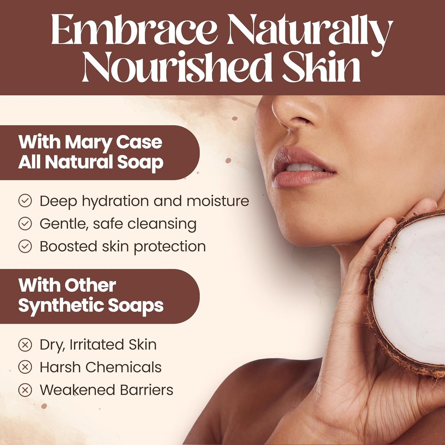 Mary Case All Natural Bar Soap for Men & Women (Set of 4) - Goat Milk Soap Bar with Olive and Coconut Oils - Bath Soaps Bars for Deep Moisturizing and Softening Dry Skin