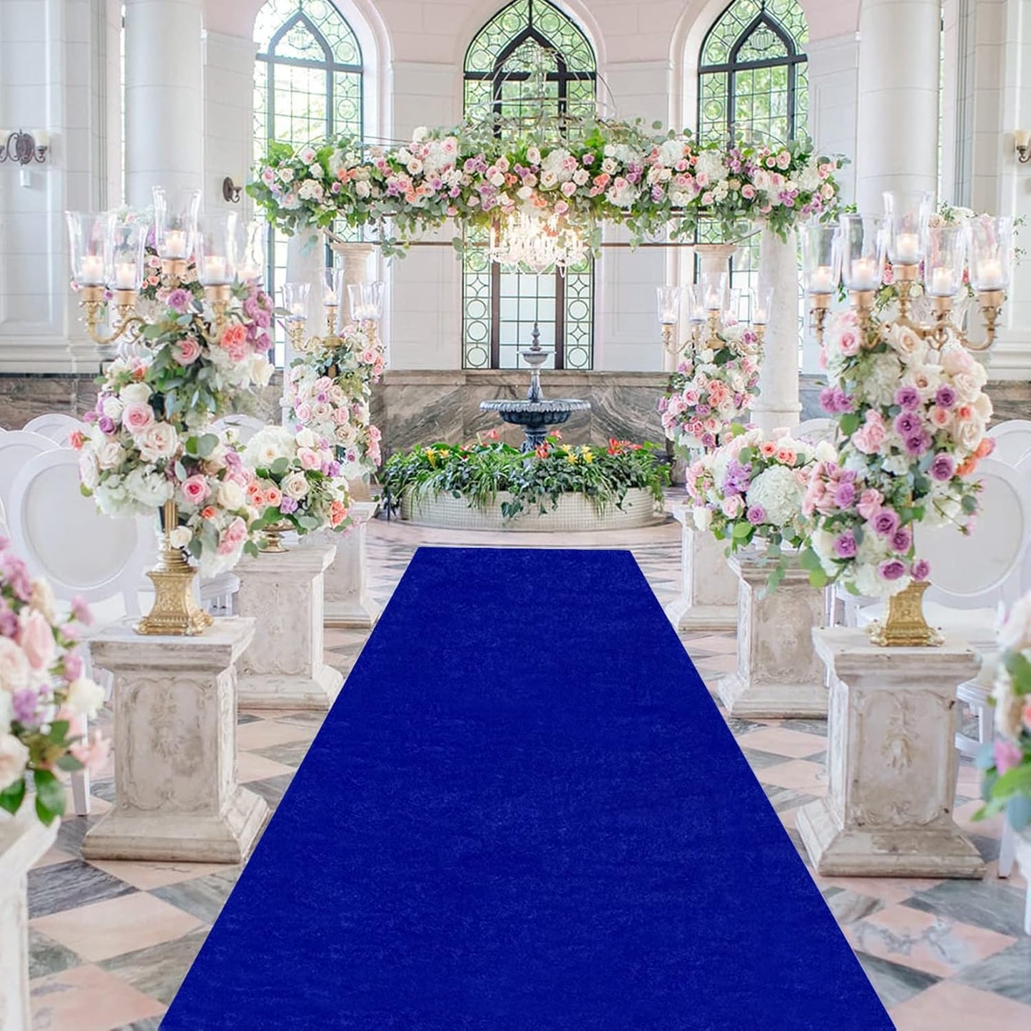 Blue Aisle Runner for Wedding Ceremony 48" x20FT Wedding Aisle Runners Royal Blue Velvet Runners Carpet Runner for Event Party Runner Floor Aisle Birthday Runway for Rug Walkway Prom Decorations