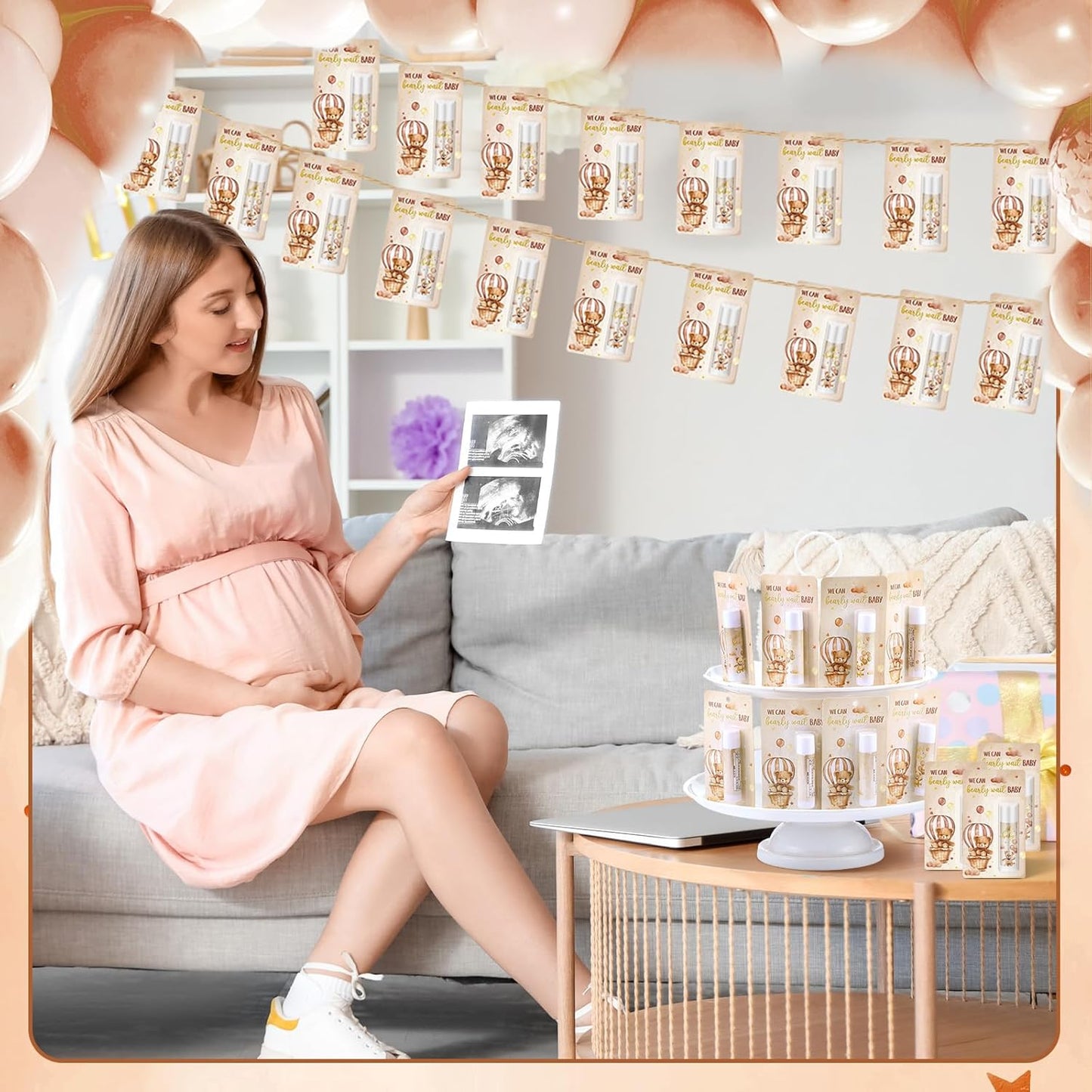 50 Pack Bear themed Baby Shower Favor Baby Shower Lip Balm Party Gifts for Guest Games Prizes Friends Gender Reveal Girls Boys Halloween Thanksgiving Christmas