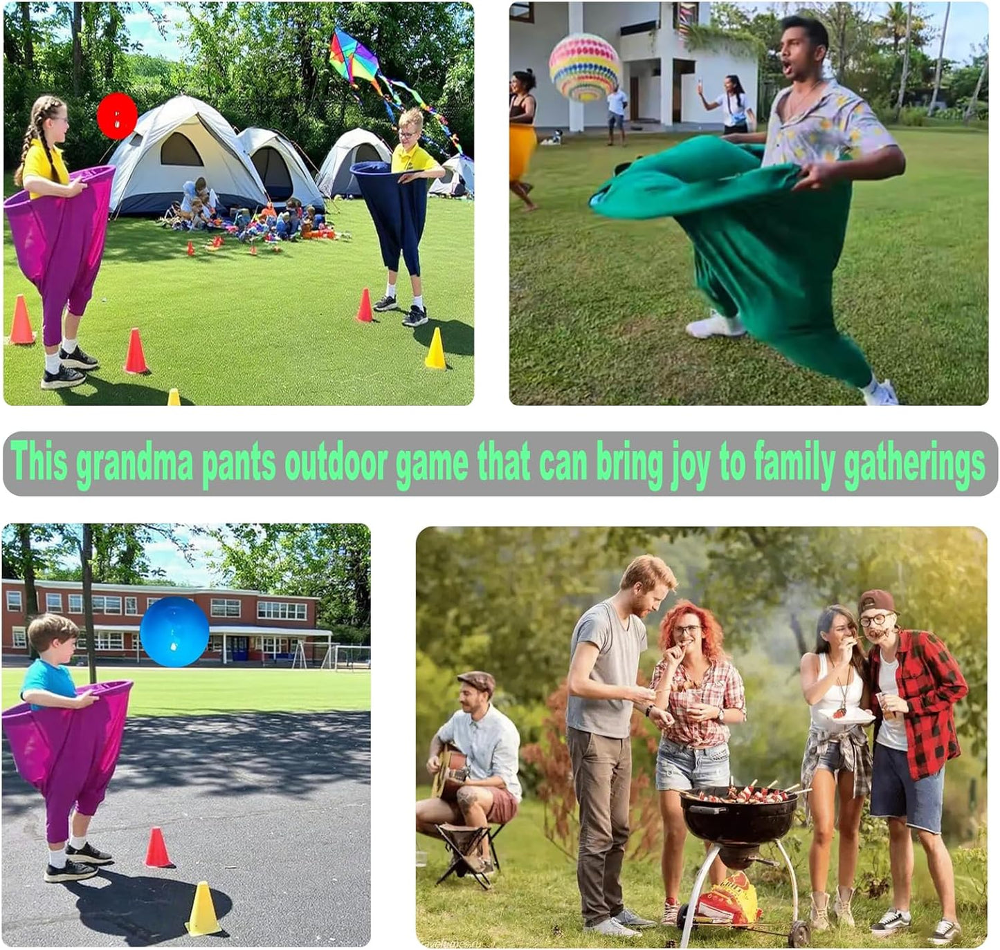 Grandma Pants Courtyard Game, Giant Outdoor Leisure Throwing Competition, Grandma Courtyard Game Pants, Team Relay Family Reunion Party Outdoor Game Set with 8 Elastic Balls and 1 Air Pump