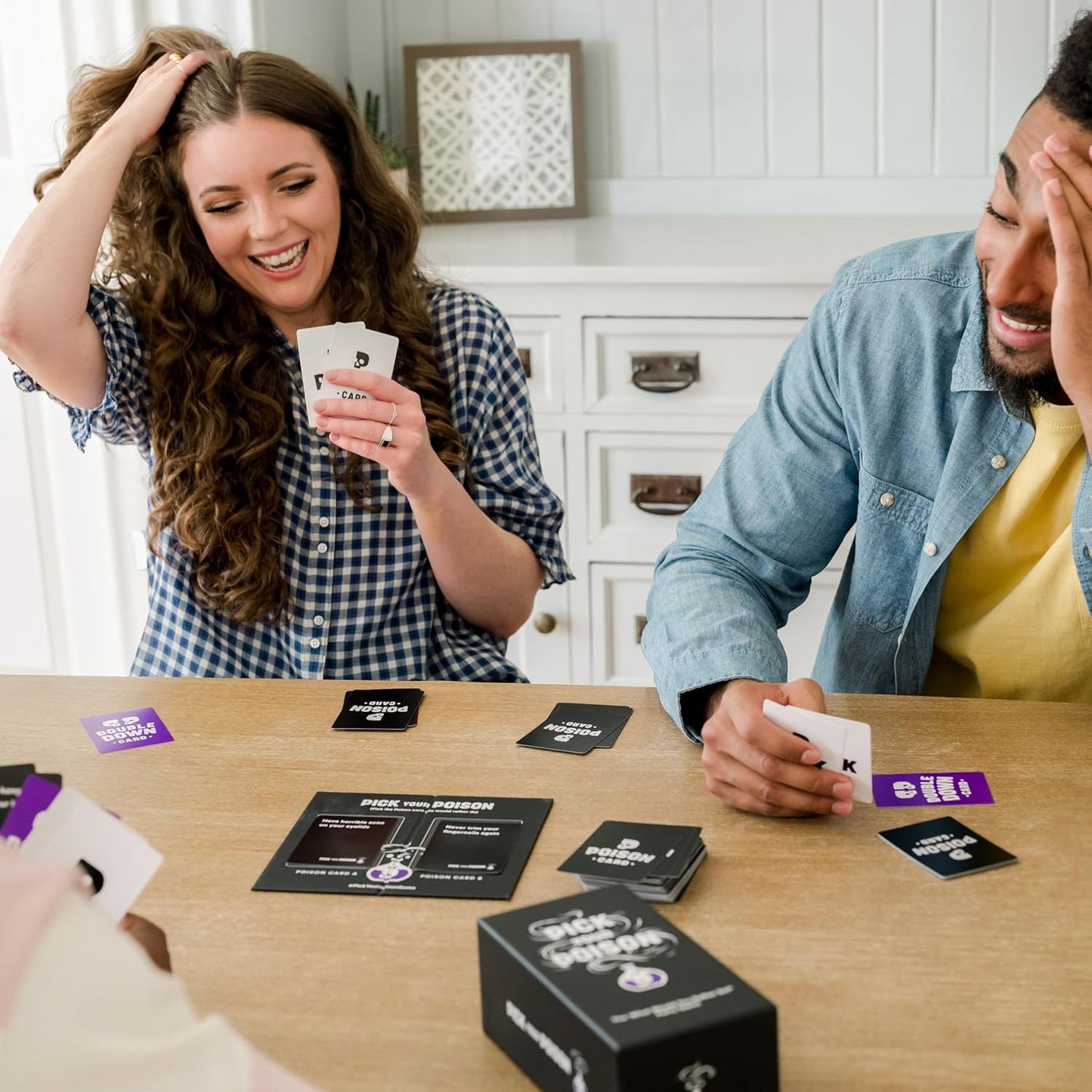 Pick Your Poison Party Game + Family Expansion Set - The “What Would You Rather Do?” Card Game for White Elephant Parties, Stocking Stuffers + Board Games Night with Friends