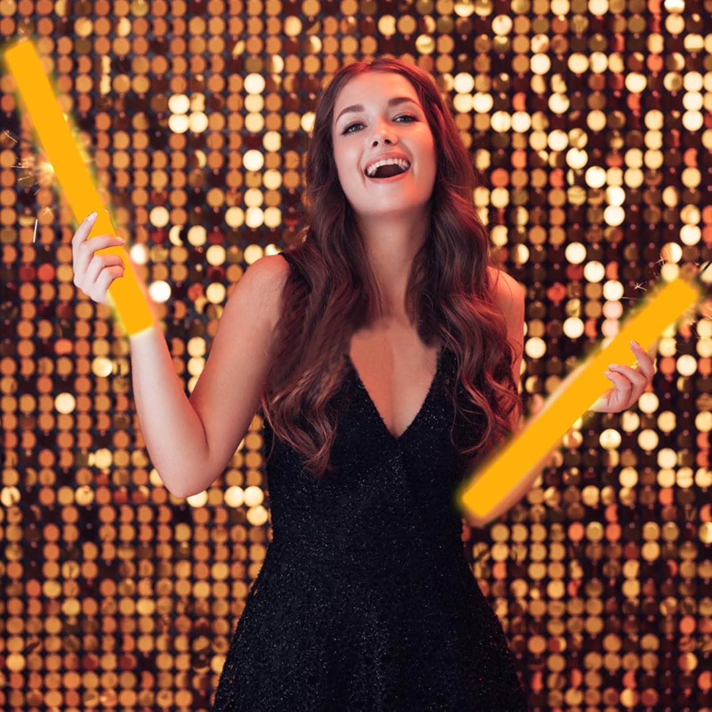 Glow Foam Wand, 36 Pcs Orange Giant LED Light Up Sticks Flashing Glowing Baton Wands Party Supplies for Wedding, Raves,Concert,Birthday,Christmas, Halloween,Sporting Events