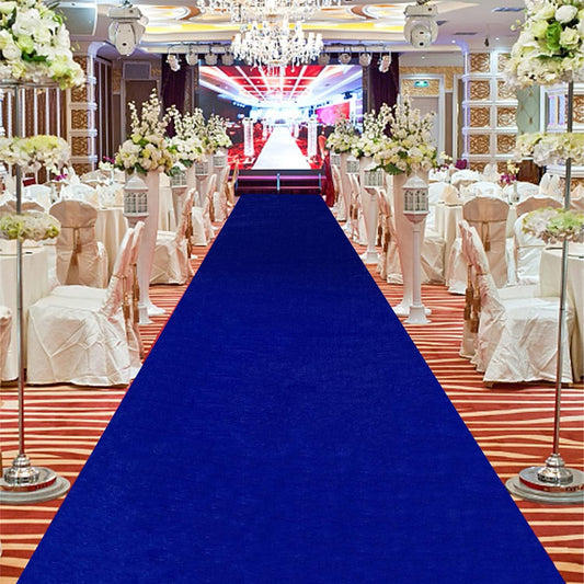 FUHSY Royal Blue Velvet Aisle Runner - 4x15FT Luxury Wedding Carpet for Indoor/Outdoor Ceremony & Party