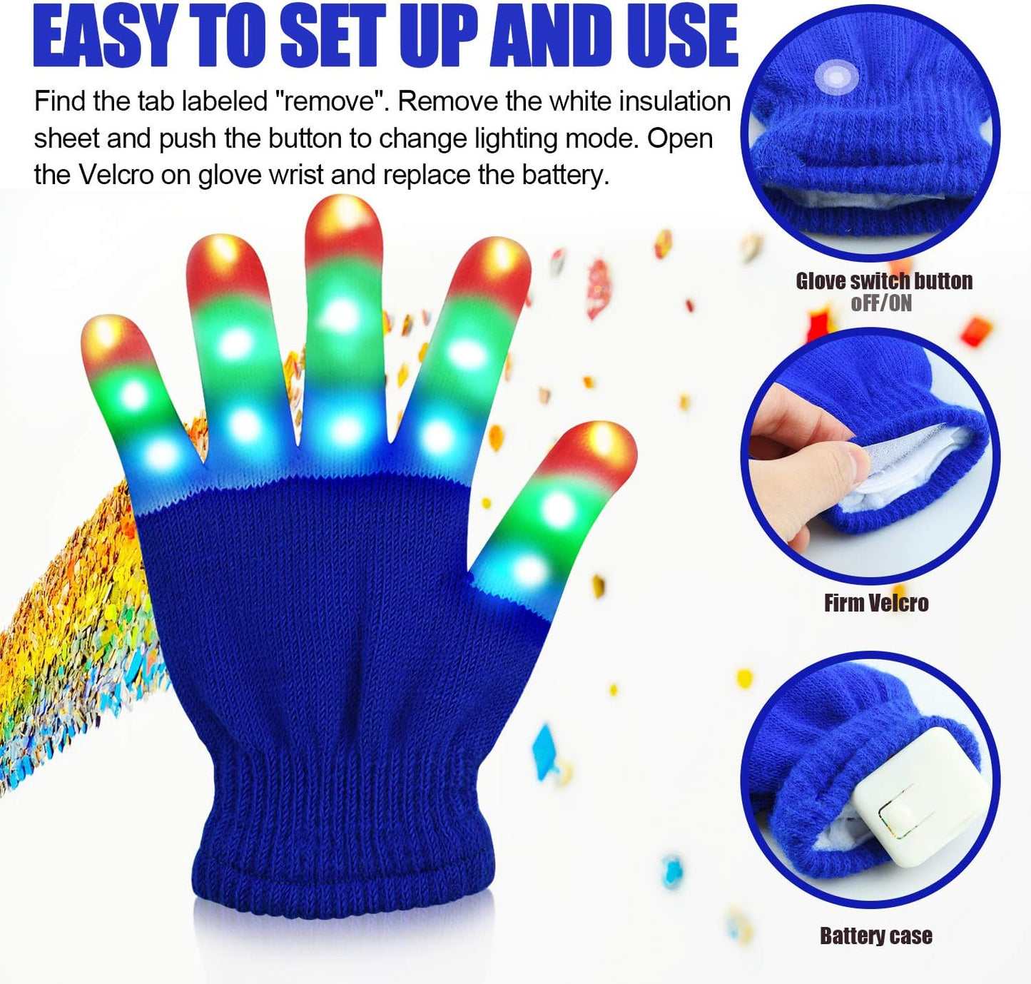 Children LED Finger Light Gloves Cool Fun Toys for Kids - Gifts for Kids
