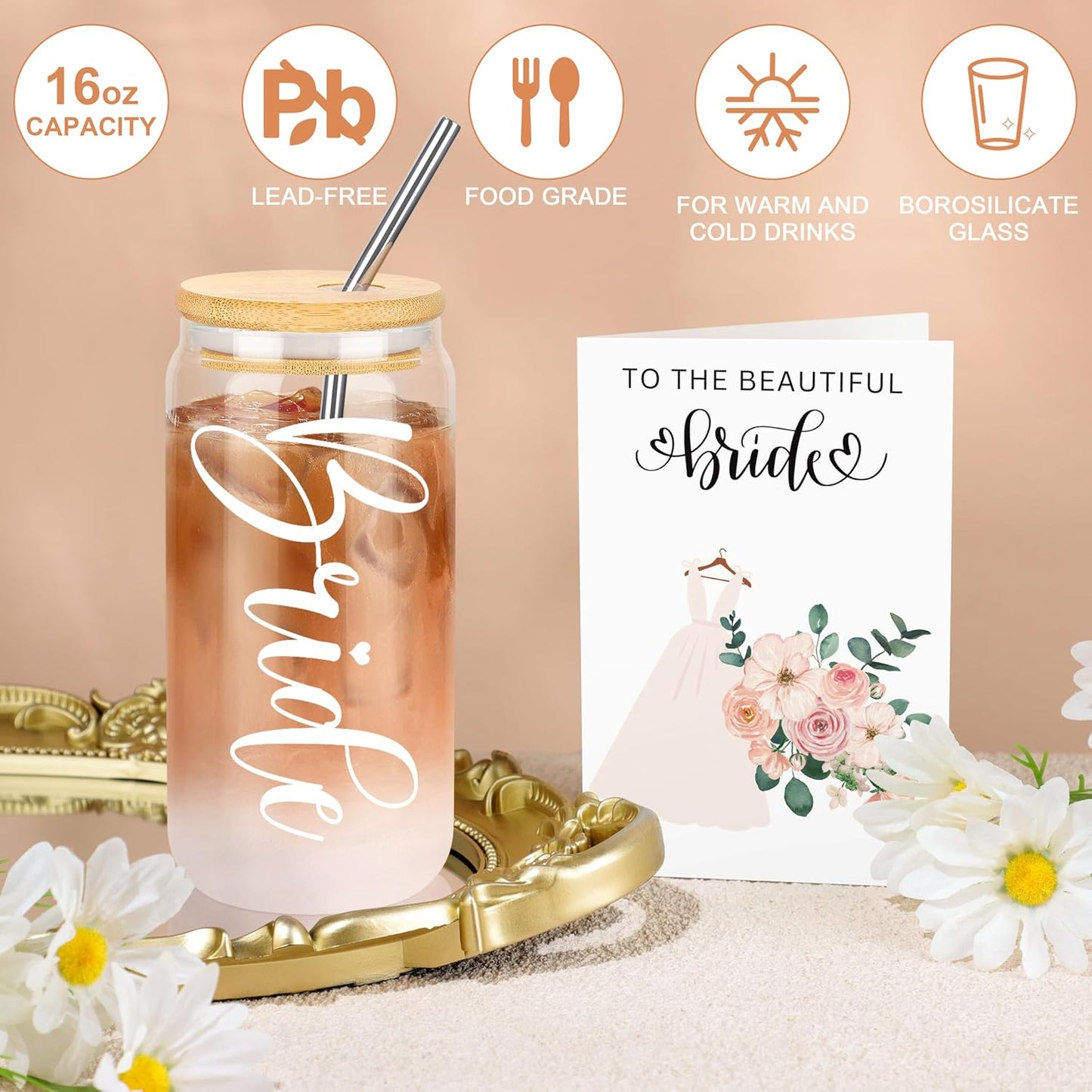 JoycuFF Bride Gifts, Bridal Shower Gift for Wedding Bachelorette Engagement, Wedding, Honeymoon, Beach, Travel