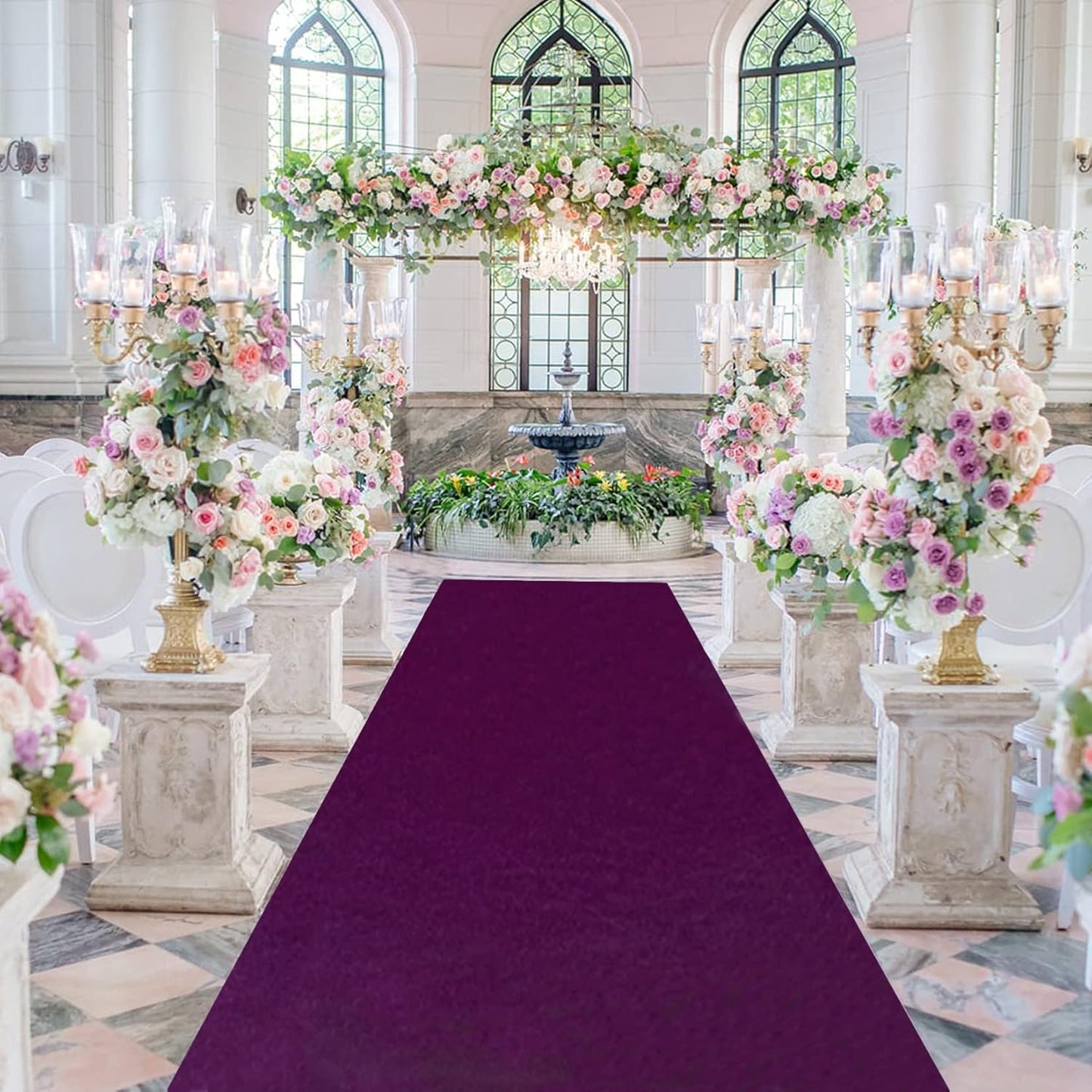 FUHSY Wedding Aisle Runner Purple Carpet Runner for Party Velvet Aisle Runner 4x15 FT Wedding Aisle Runners for Outside Carpet Rug Runner Aisle Runners for Outdoor Ceremony Runway for Hallway