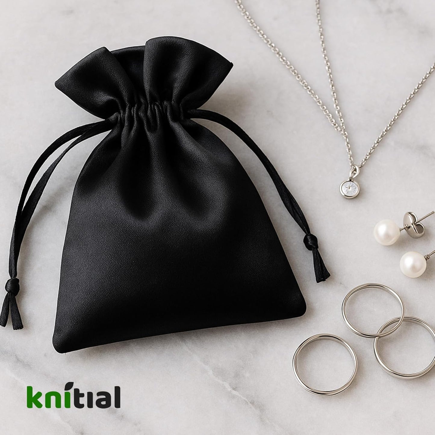 Silver Satin Gift Bags - 5" x 8" Jewelry, Wedding Favor, Baby Shower & Bags - 50 per Pack