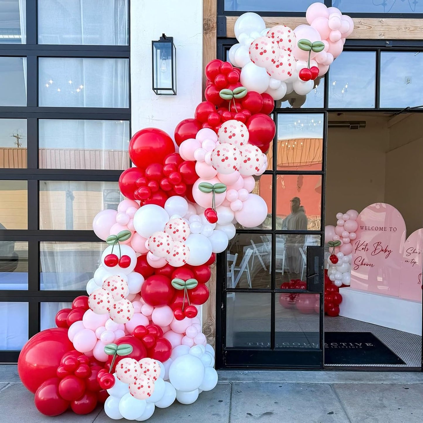 Cherry Balloons, 12 Inch Red and Pink Balloons Cherry on Top Balloon Pastel Baby Pink Matte Red Helium Latex Party Balloon for Girls Women Birthday Bridal Baby Shower Wedding Party Decorations