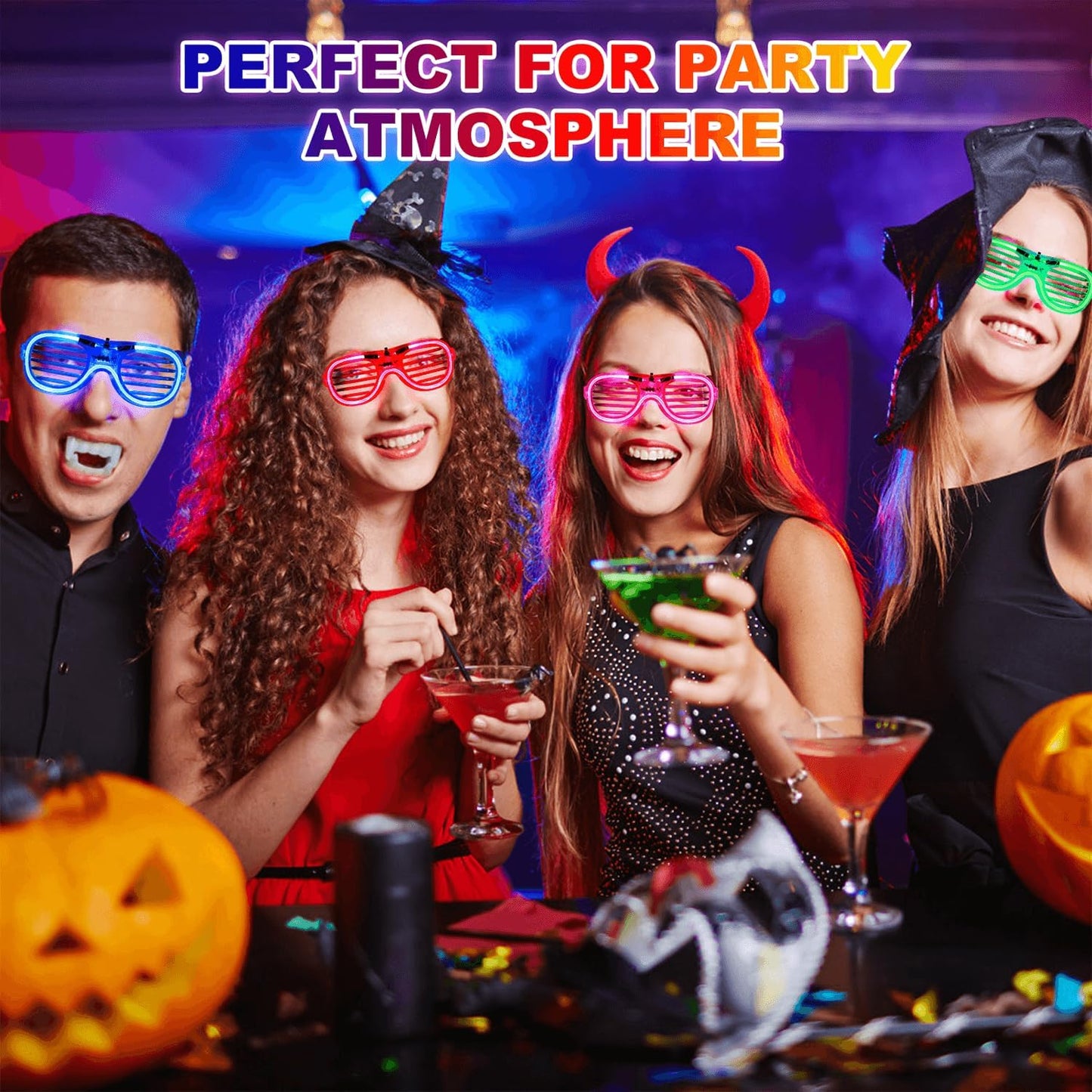 25 Pcs Light Up Glasses, LED Rave Sunglasses Glow In The Dark Party Supplies Bulk, Hora Loca Party 5 Neon Color Night Accessories Decorations Kids Man Adult, Birthday Wedding NewYear Christmas