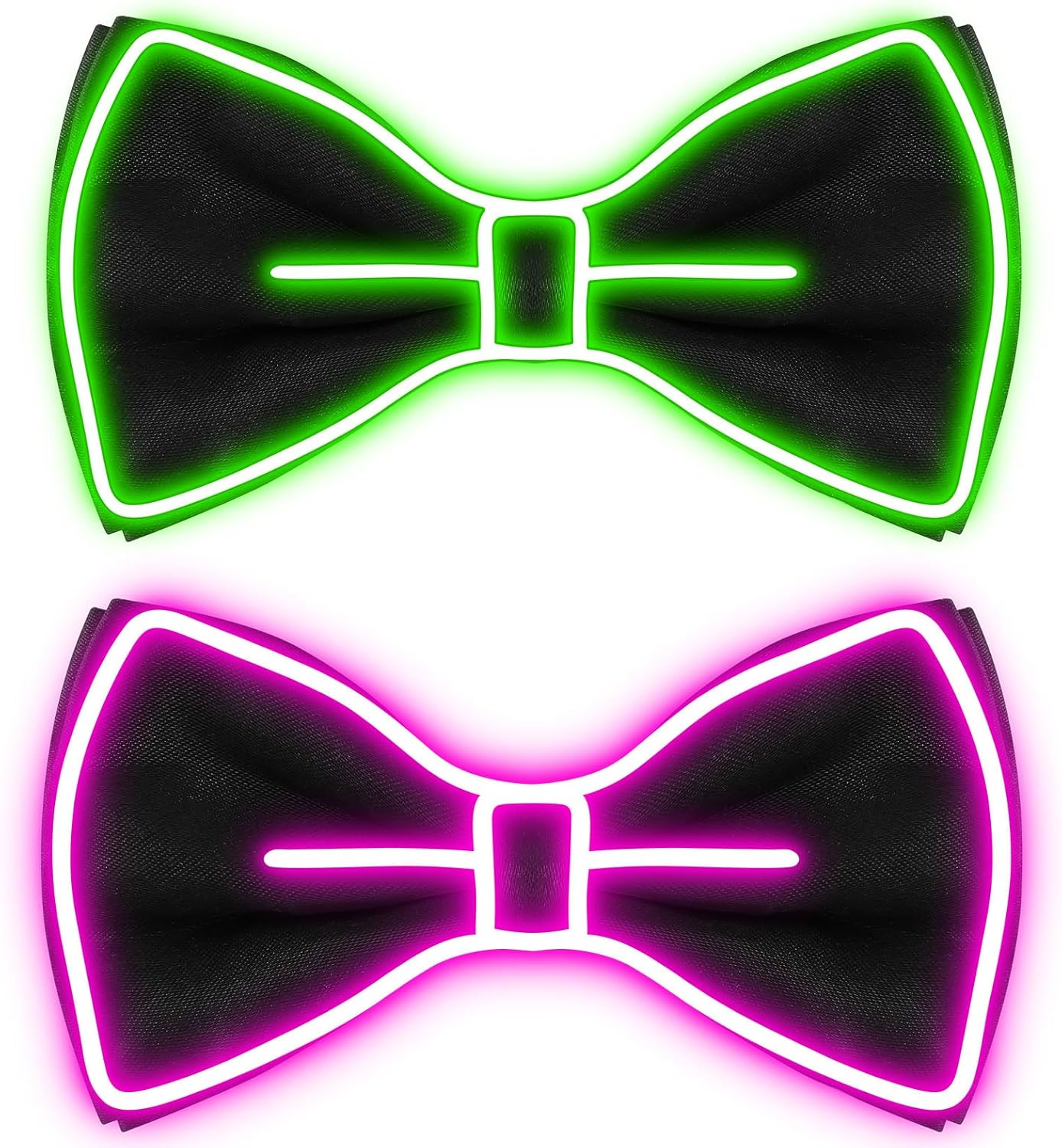 Hercicy Light up Bow Tie for Men LED Neon Bowtie Funny Ties Women Glow in the Dark Party Costume