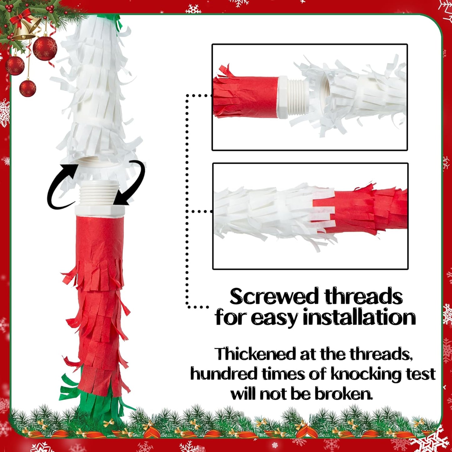 PCFING 21.6 Inch Christmas Snowman Piñata with 30 Inch Piñata Stick Blindfold Confetti for Boy Girl Adults Xmas Party Game Decorations