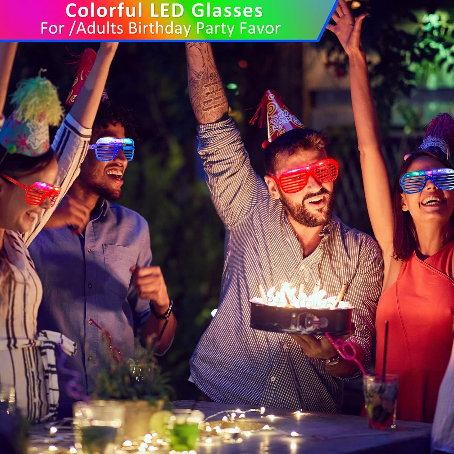 Honoson 72 Pack LED Glasses Bulk, Red & Blue Light Up Glasses Neon Flashing Sunglasses for Adults Glow in the Dark Party Supplies New Year Party Favors Birthday Mardi Gras Rave Carnival