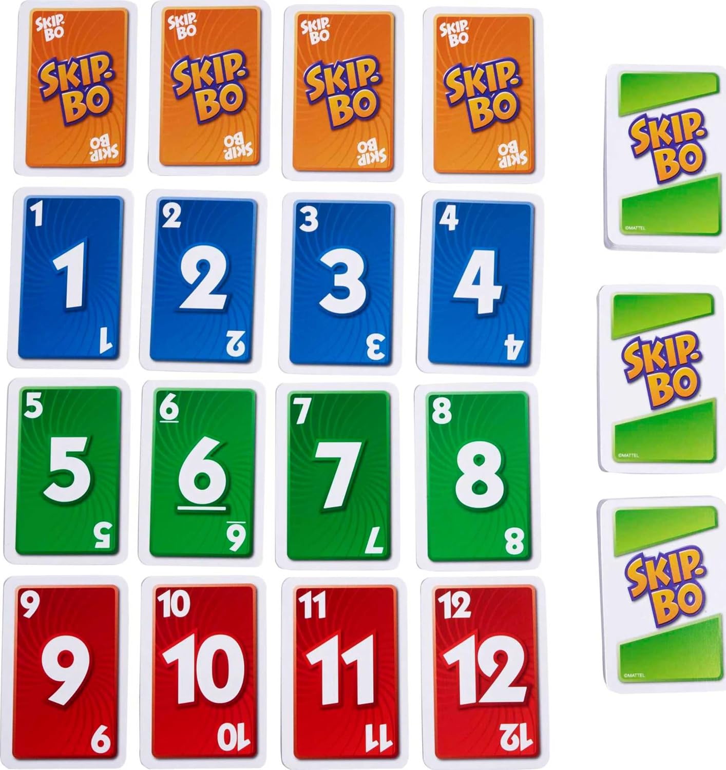 Mattel Skip Bo Card Game in Decorative Tin with 162 Cards, Sequencing Family Game for 2 to 6 Players, Kids Gift for Ages 7 Years & Older
