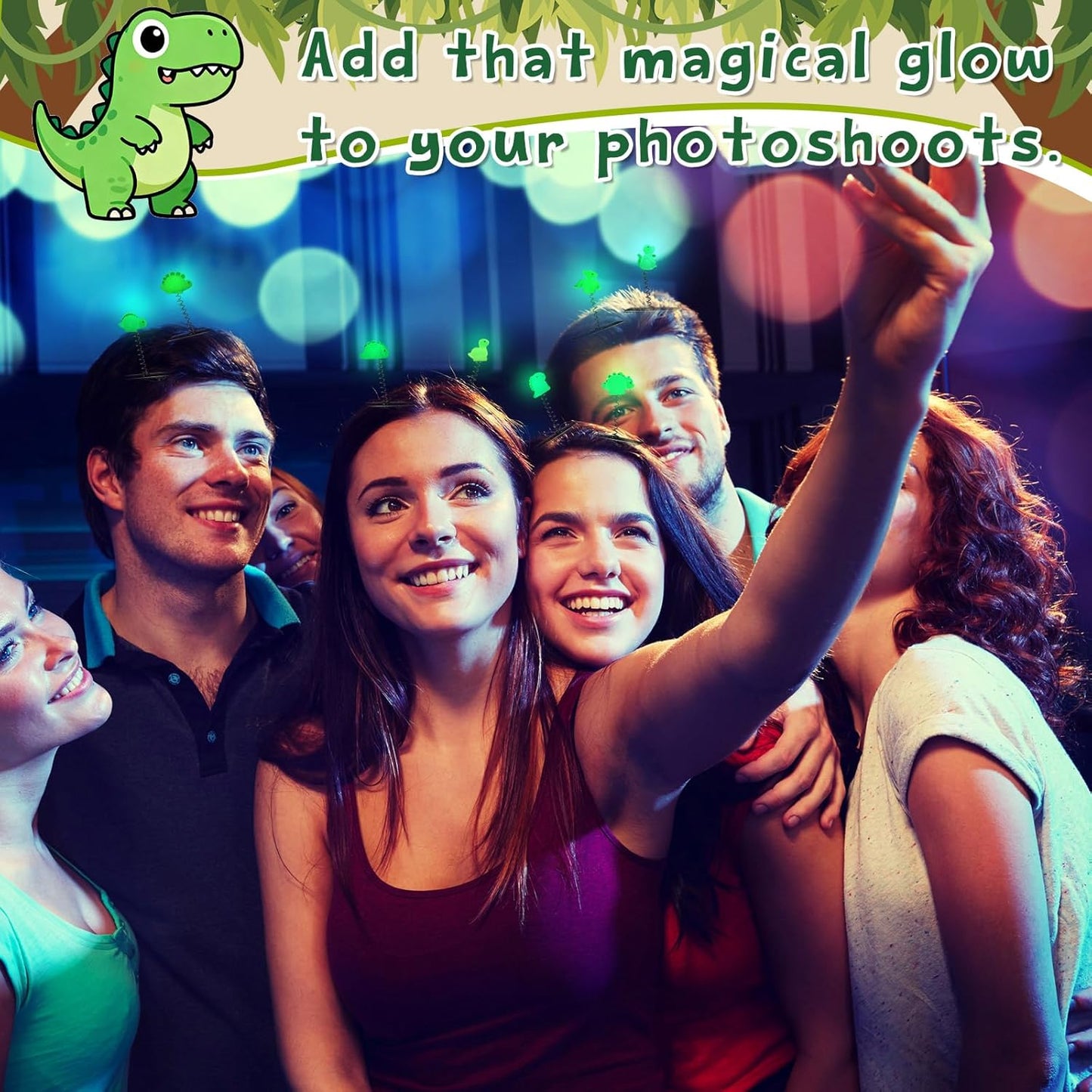 30 Pcs Mini Glow Hair Clips Girls Rave Hair Clips for Women Christmas Music Festival Holiday Party Supplies (Funny Dinosaur)