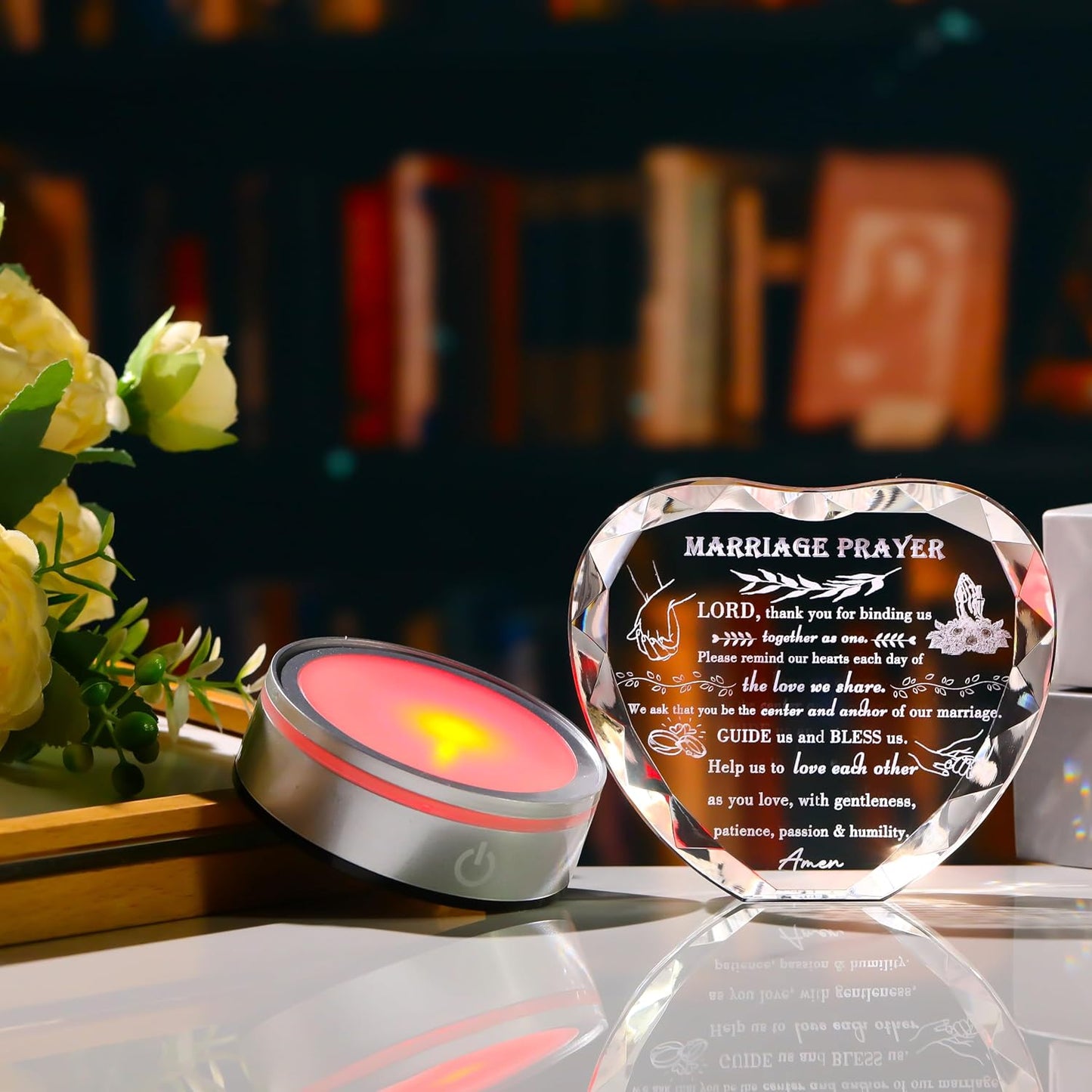 Qianwei Wedding Gifts for Couples Unique 2025 - Happy Anniversary Marriage Gift Crystal Keepsake - Engagement Gifts Bridal Shower Gifts for Bride and Groom Engagement Newlywed Mr and Mrs Gifts