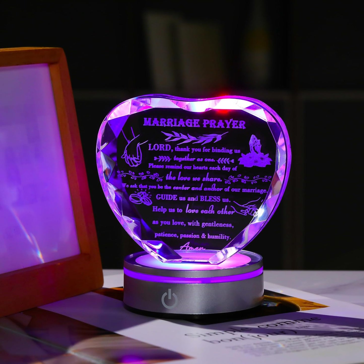 Qianwei Wedding Gifts for Couples Unique 2025 - Happy Anniversary Marriage Gift Crystal Keepsake - Engagement Gifts Bridal Shower Gifts for Bride and Groom Engagement Newlywed Mr and Mrs Gifts