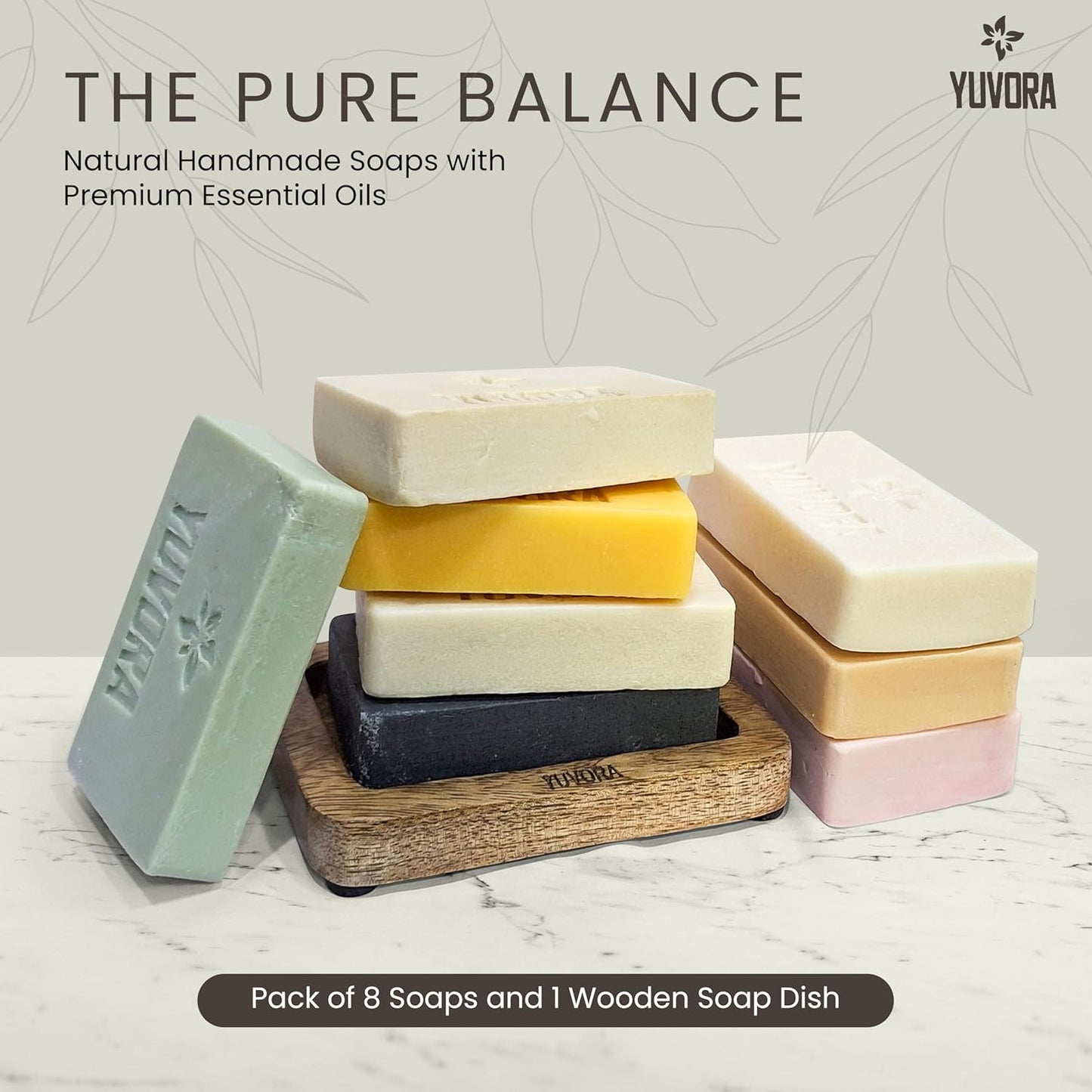 Handmade Women’s Body Soaps 5 OZ Pack of 8 – Long-Lasting Natural Bar Soap – Luxurious Aromatherapy Scents – Moisturizing Herbal Skincare – Gift Set – The Pure Balance