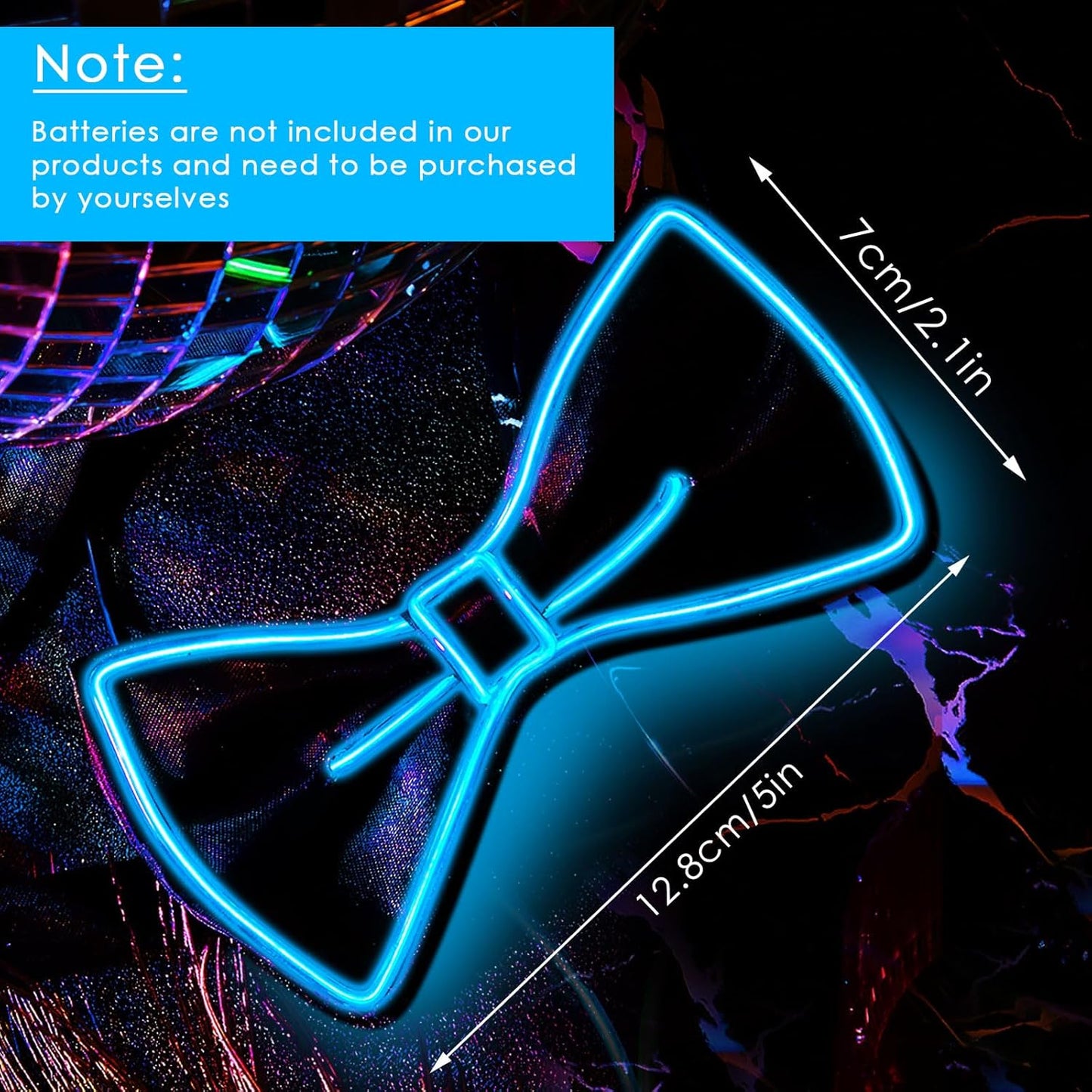 Hercicy Light up Bow Tie for Men LED Neon Bowtie Funny Ties Women Glow in the Dark Party Costume