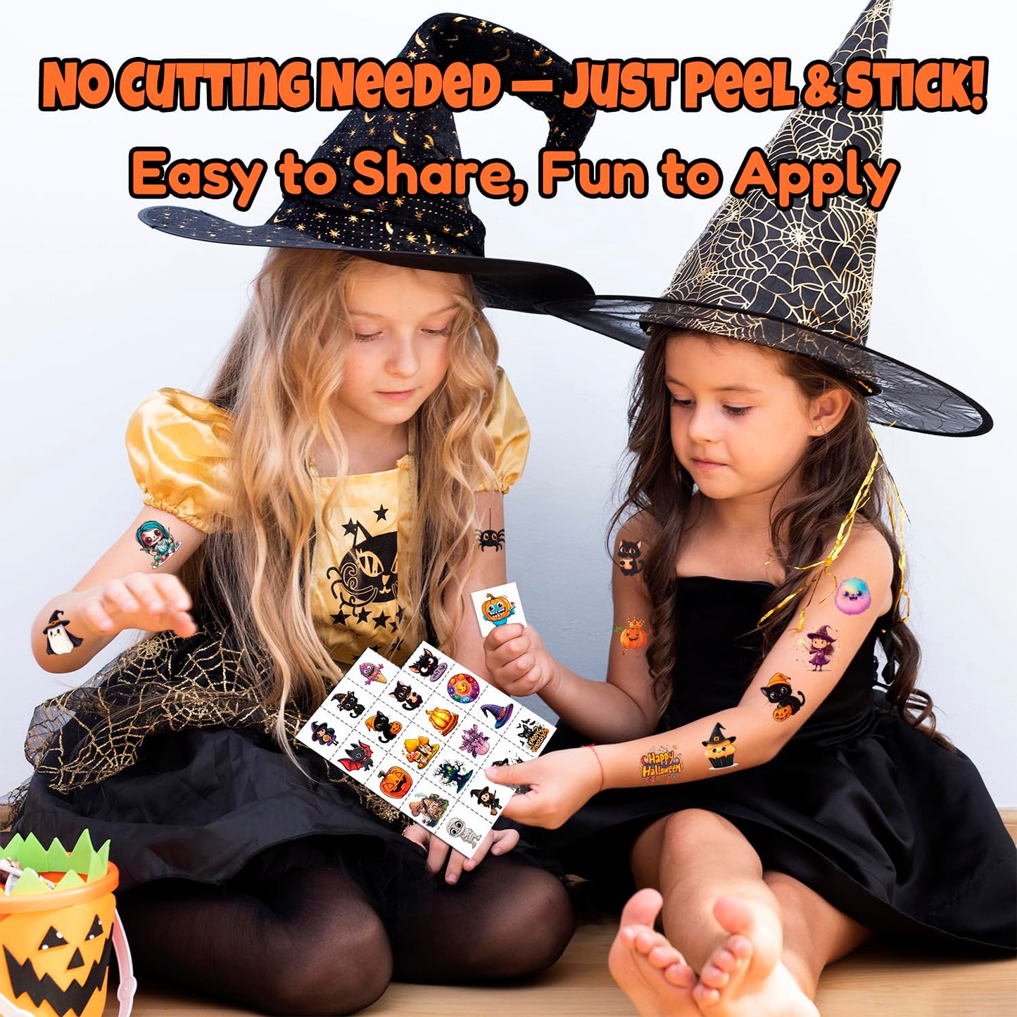 JCFIRE Halloween Temporary Tattoos for Kids, 160 Styles Halloween Party Favors, Treat or Trick Supplies, Crafts for Goodie Bag Stuffers, Birthday Party Decorations Accessories, Games, Toys, Gifts