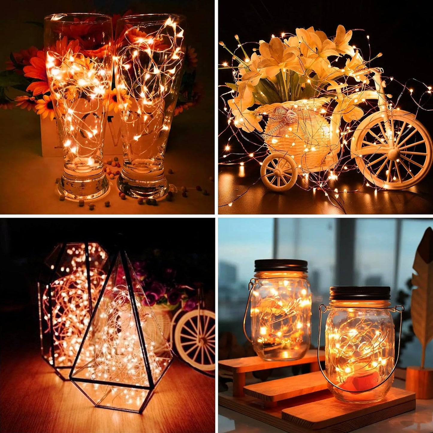 ZGWJ 12 Pack Halloween Fairy Lights Battery Operated, 7ft 20 Mini LED Halloween Fairy String Lights Silver Wire 3 Modes Waterproof for DIY, Parties, Bedroom Decorations,Orange
