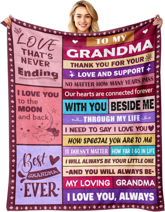Grandma Gifts - Best Grandma Birthday Gifts - Great Grandmas Gift - Christmas Mothers Day Birthday Gift for Grandmas - Grandmoter Gift from Granddaughter Grandkids - to My Grandma's Blanket 50"x60"