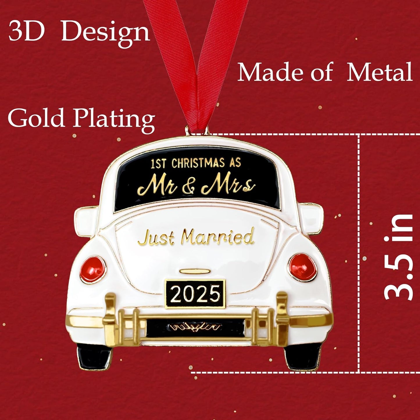 Wedding Gifts for Couples 2025,Mr and Mrs Gift for Newly,First Christmas Married Ornament 2025,Bridal Shower Gift for Bride