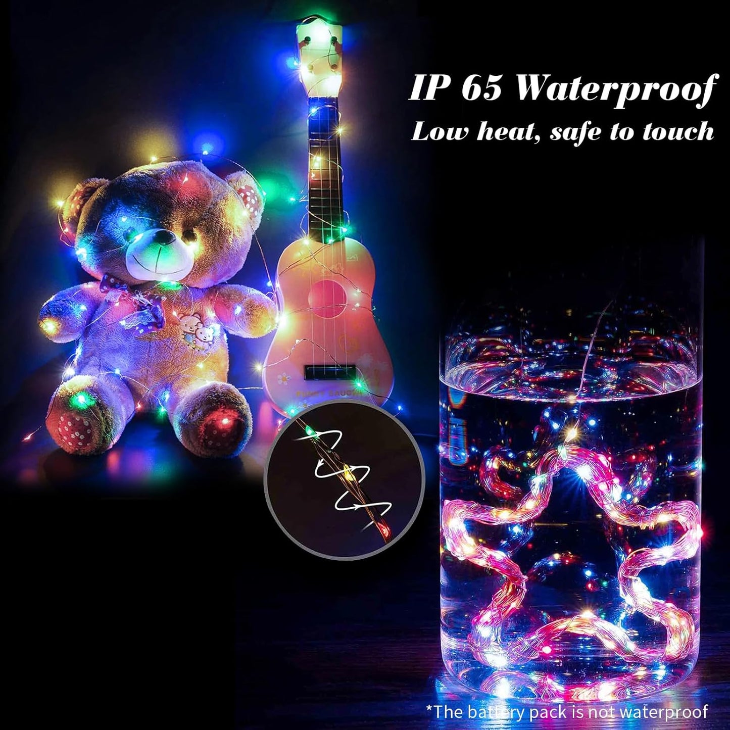 ZGWJ 6 Pack Fairy Lights Battery Operated with Remote, 7ft 20LED Mini Fairy String Lights with Timer 8 Modes Waterproof for Halloween Christmas Tree DIY, Parties, Bedroom Decorations Multicolored